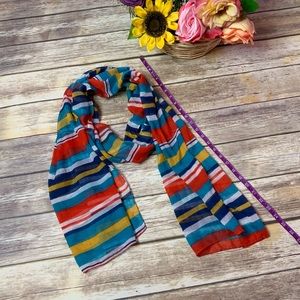 Multicolor Rainbow Sheer Scarf